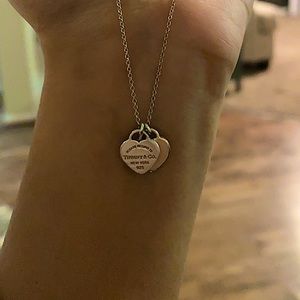 Tiffany Double Tag Pink Necklace
